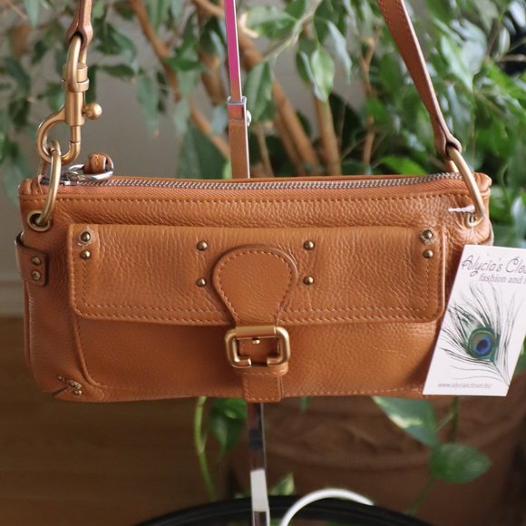 Chloe Sepia/Cinnamon Colored Pebbled Leather Shoulder Bag - Picture 1 of 15
